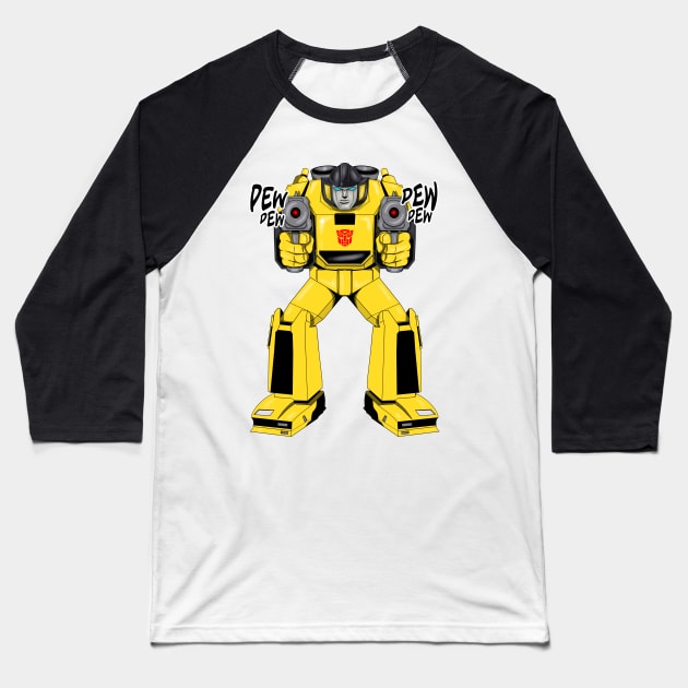 Transformers Sunstreaker G1 Pew Pew Baseball T-Shirt by nicitadesigns